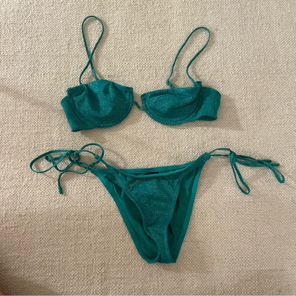 trinagl mala bikini in jaded sparkle